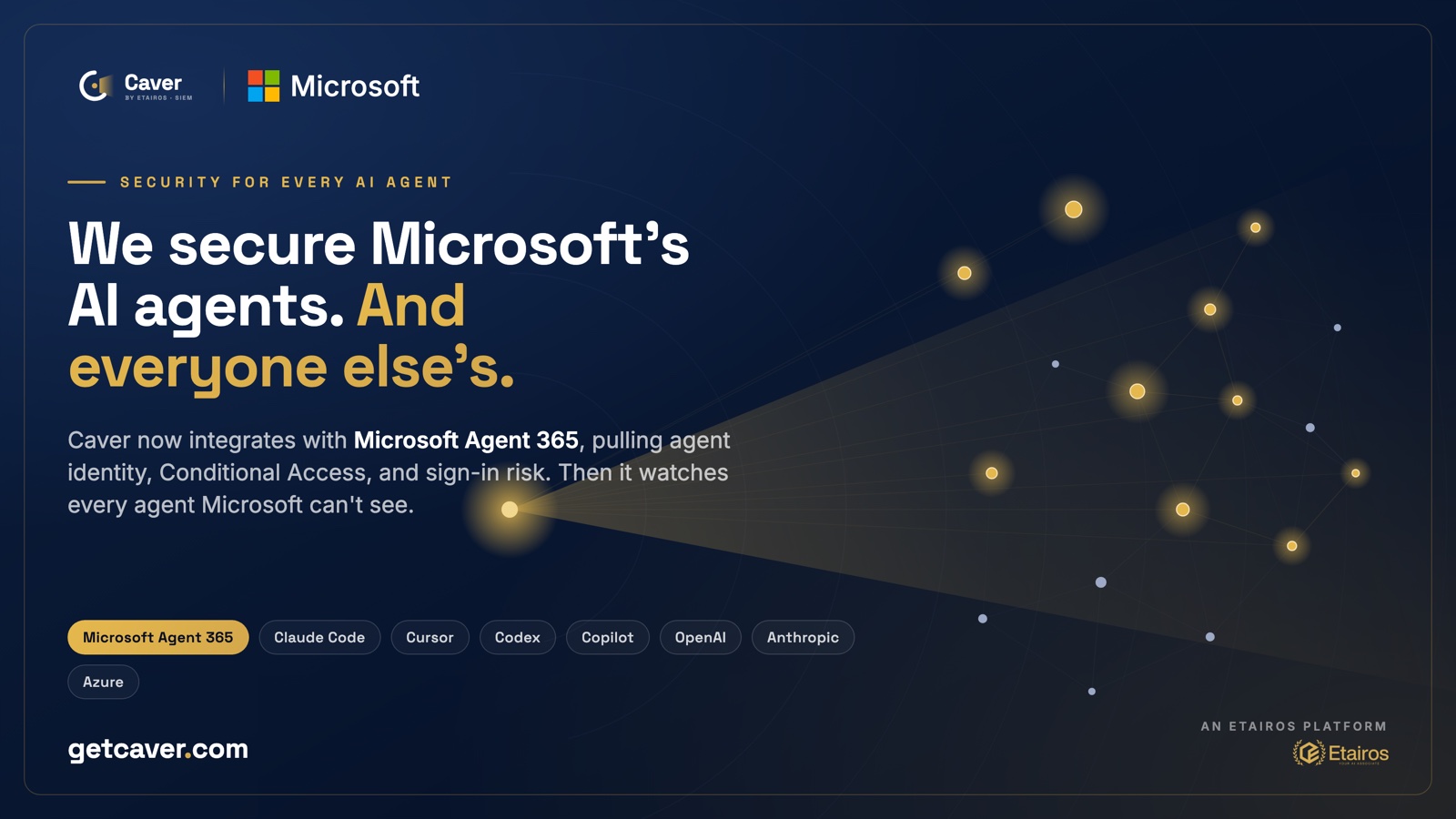 Caver and Microsoft co-brand card: Caver secures AI agents across Microsoft Agent 365 and every other platform